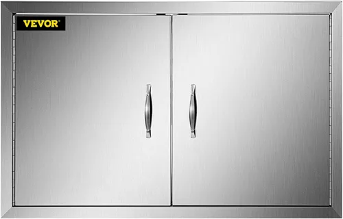 Miniatura 13 de Mophorn - Puerta doble de acero inoxidable cepillado para asador, puertas de cocina exterior para isla de barbacoa y estación de parrilla, 24
