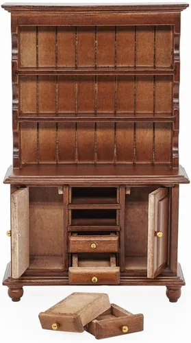 Miniatura 4 de Odoria 1/12 - Muebles en miniatura para casa de muñecas, color marrón