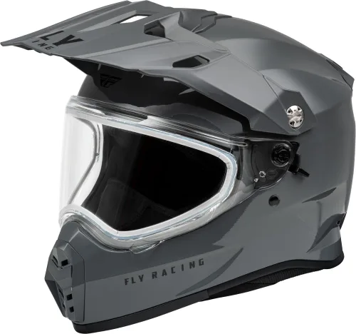 Miniatura 10 de Fly Racing Trekker Cold Weather MX ATV Off-Road Motorcycle Helmet Pizarra/Negro/Rojo (Dual Shield)