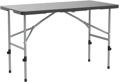 Miniatura 5 de Magshion Mesa plegable de plástico de 4 pies, mesa de comedor portátil plegable para interiores y exteriores con asa, ideal para picnic y Negro