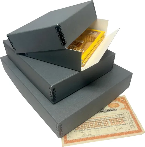 Miniatura 79 de Lineco Archival Caja de almacenamiento para impresión de 13x19 pulgadas, diseño frontal abatible, 13 1/2 x 19 1/2 x 3 pulgadas, color exterior: negro
