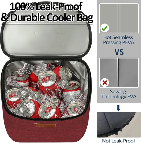 Miniatura 2 de Mochila Enfriadora de Camping para 30 Latas, Mochilas Enfriadoras Suaves Aisladas a Prueba de Fugas Bolsa Enfriadora de Viaje Impermeable Almuerzo