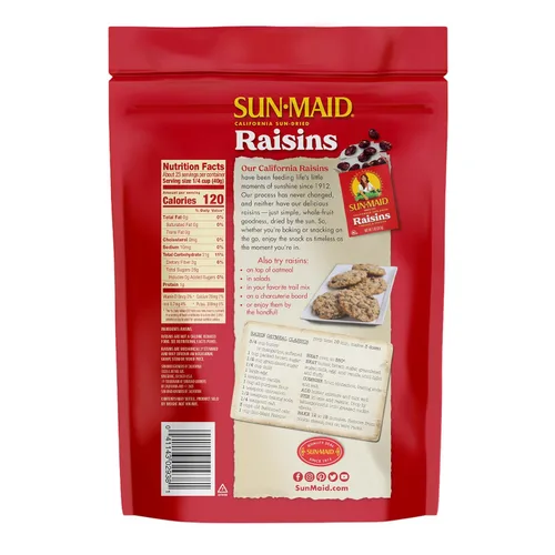 Miniatura 8 de Sun-Maid California Sun-Dried Raisins - Paquete de 2 bolsas resellables de 32 onzas, aperitivo de frutas secas para almuerzos, aperitivos