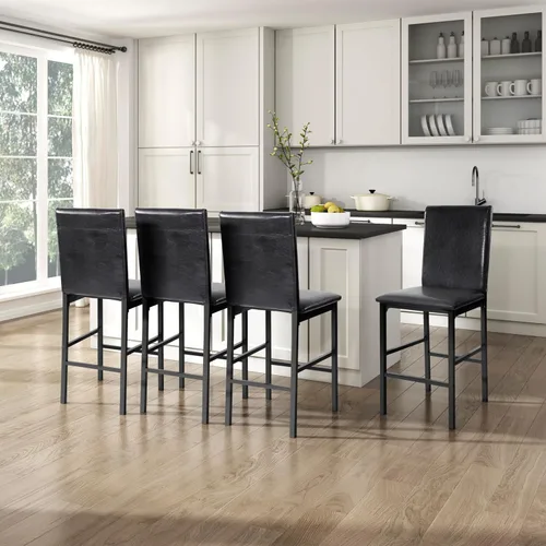 Miniatura 2 de Homelegance Tempe - Silla de comedor (4 unidades), piel sintética, color marrón oscuro