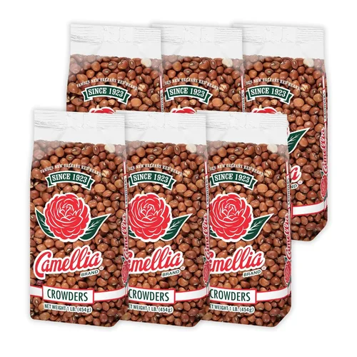 Camellia Brand Guisantes secos de Crowder, 1 libra (paquete de 6)