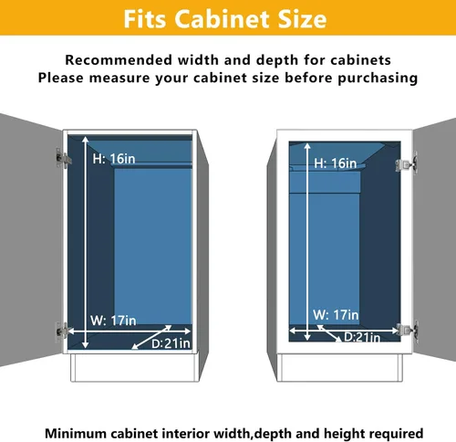 Miniatura 4 de ROOMTEC Organizador de gabinete deslizante (16.5 pulgadas de ancho x 20.5 de profundidad)