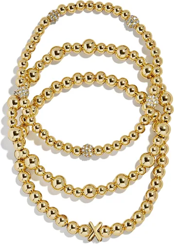 Miniatura 6 de BaubleBar Juego de pulsera Pisa para mujer, tres pulseras de cuentas chapadas en oro, joyería de moda, regalo de moda