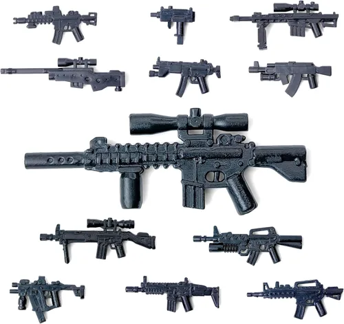 Miniatura 6 de Toysvill SWAT - Juego de bloques de construcción de policía militar SUV + minifiguras de soldados (12 piezas) con armas y accesorios de regalo