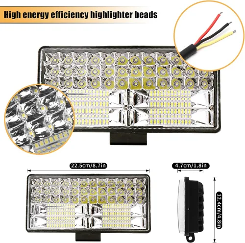 Miniatura 5 de HUSUKU Luz de trabajo LED para camioneta, de 9 pulgadas, 12-80V, 84 LED, 32000 lm, 250 W, combo de haz puntual y de inundación, luz LED impermeable