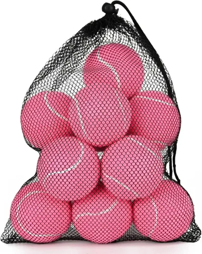 Miniatura 15 de INSUM Bulk Tennis Balls for Beginner – 12 Pack High Elasticity Practice Tennis Balls with Mesh Bag, Suit for Pet Dog Training, Fetching Amarillo-N
