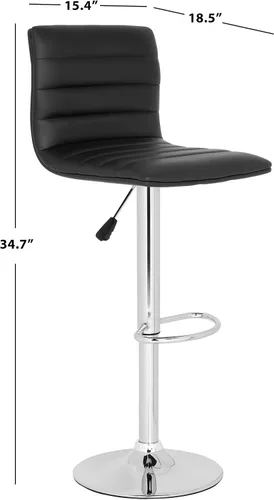 Miniatura 3 de Safavieh Home Collection Arissa - Taburete de bar giratorio ajustable de 23.8 a 29.9 pulgadas, color negro