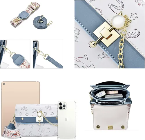 Miniatura 8 de Jainnowa Lindos monederos para mujer, bolso colorido, bolsos cruzados, bolsos de mano, bolsos de noche, bolsos de hombro para mujer