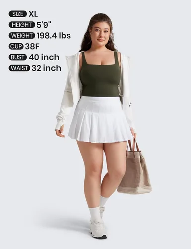 Miniatura 14 de CRZ YOGA Butterluxe Brasier deportivo de cuello cuadrado para mujer, estilo camiseta corta sin mangas, acolchado con soporte integrado para yoga