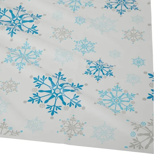 Miniatura 4 de Creative Converting Mantel de plástico con estampado completo, 54 x 102 ", remolinos de copo de nieve