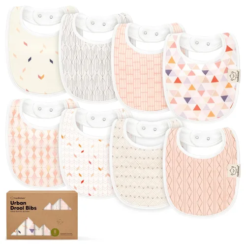 Miniatura 33 de Paquete de 8 baberos orgánicos para bebés niños, niñas - baberos de algodón suave para babear y dentición para bebé niña y niño, extra absorbentes