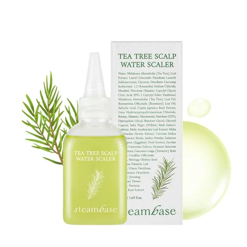 STEAMBASE Agua de Árbol de Té para el Cuero Cabelludo | Exfoliante para el Cuero Cabelludo para el Cuero Cabelludo Seco y Escamoso, Removedor de