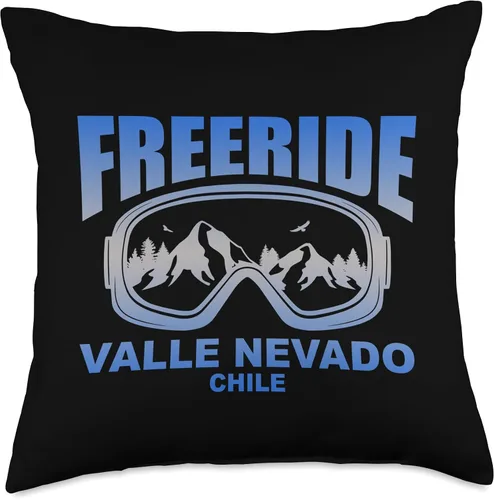 Miniatura 4 de Freeride Valle Nevado by Vertical Blue Designs Freeride Valle Nevado Chile - Almohada (16 x 16 pulgadas), multicolor