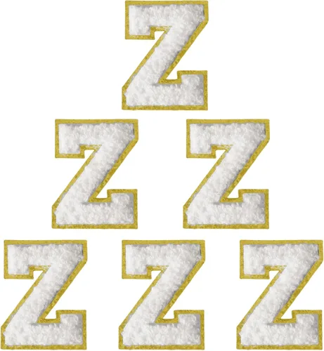 Miniatura 134 de 6 piezas de parches de letras de chenilla autoadhesivas, parches de letras preppy de 2 pulgadas para bolsos, ropa y sombreros, grandes pegatinas