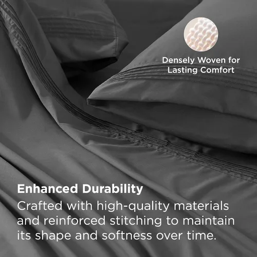 Miniatura 6 de Bedsure - Juego de sábanas queen para dormitorio, extrasuaves y transpirables con fundas de almohada, 4 piezas, esquinas profundas para colchones