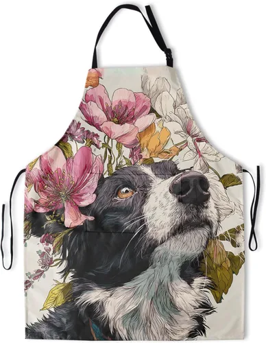Miniatura 45 de Delantal con bolsillos, delantales para mujeres y hombres, delantal de cocina para cocinar, jardinería, servidor, camarera, pintura