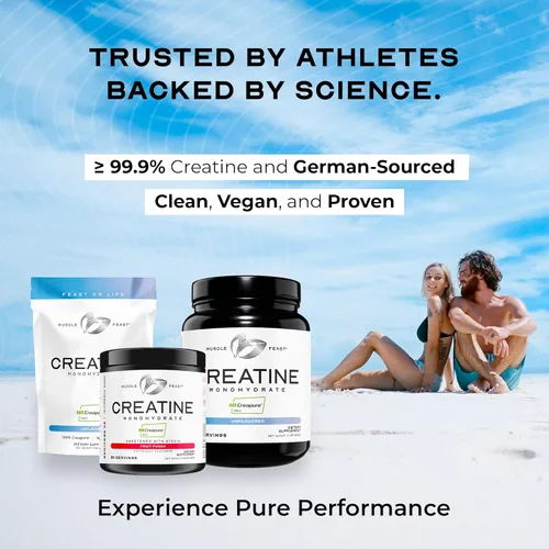 Miniatura 8 de Polvo de monohidrato de creatina Creapure, hecho por Muscle Feast Pre-entrenamiento o post-entrenamiento, premium Fácil de mezclar y sin gluten