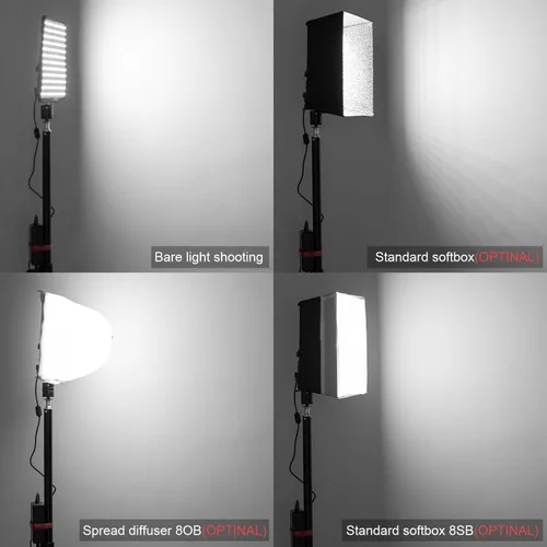Miniatura 6 de Fomito Panel de luz LED flexible plegable, iluminación suave regulable en la cámara, 2500K-6500K CRI95, a prueba de salpicaduras para fotografía