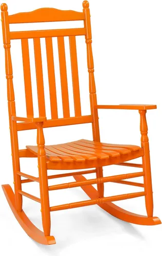 VINGLI Mecedora de madera para exteriores, mecedoras de patio con respaldo alto, soporte de 450 libras, para porche, patio, balcón, jardín, patio