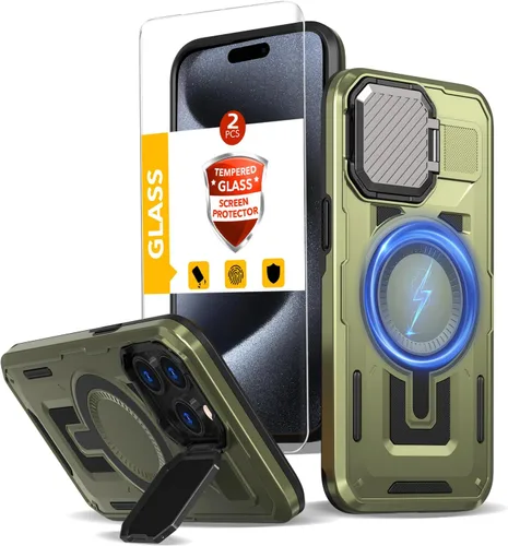 Miniatura 153 de Funda magnética para Google Pixel 9A compatible con cargador inalámbrico MagSafe, para Pixel 9A, funda de teléfono integrada de 360 °, con 2