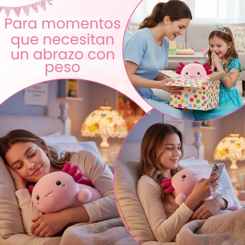 Miniatura 5 de SQEQE Ajolote de peluche con peso, juguete de peluche de ajolote con peso suave, bonita almohada para abrazar, regalo para niños y adultos