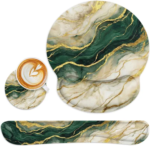 Miniatura 32 de Britimes Juego de alfombrillas ergonómicas para mouse con reposamuñecas, cielo nocturno abstracto, base de goma antideslizante, soporte para muñeca