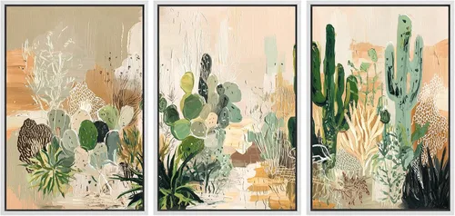 Miniatura 71 de wall26 Lienzo enmarcado para pared, juego de arte con trazos de pintura roja y naranja vibrante, paisaje, formas abstractas, ilustraciones, arte