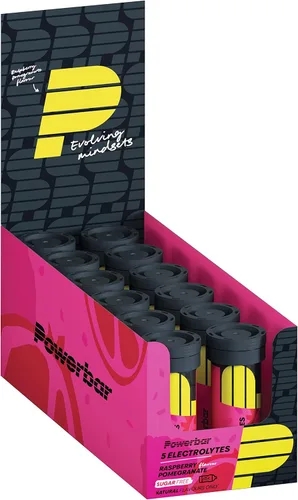 Powerbar 5Electrolytes Tabs (Caja de 12 Tubos, Granada Frambuesa)