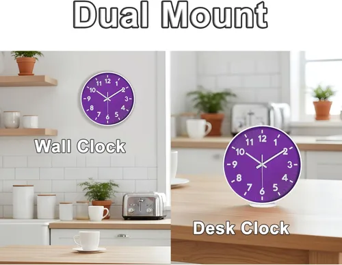 Miniatura 2 de JENLYSTIME Reloj de pared moderno con número 3D de 12 pulgadas para interiores y exteriores, esfera redonda brillante y colorida, cuarzo silencioso