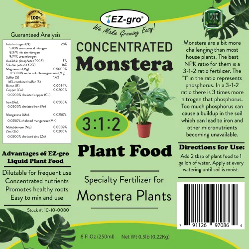 Miniatura 3 de EZ-GRO - Alimento líquido profesional para plantas Monstera - 8 onzas Proporción 3:1:2 de alimento concentrado para plantas