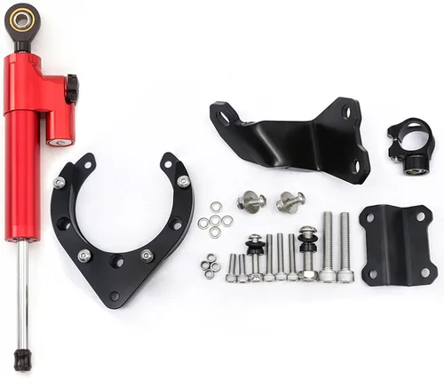 Miniatura 10 de Kit de soporte de montaje estabilizador de aluminio para motocicleta CNC para Yamaha MT07 FZ07 2020 2021 2022 2023 (negro + negro)