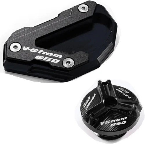 Miniatura 14 de Soporte de extensión lateral Soporte de extensión y tapa de llenado de aceite para Suzuki DL650 V-Strom 650 XT 650XT Vstrom650 (Color A Negro)