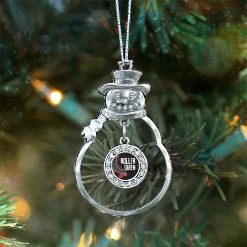 Miniatura 3 de Inspired Silver - Roller Queen - Adorno de Navidad plateado - Adorno circular para árbol de Navidad con circonita cúbica - Decoración colgante