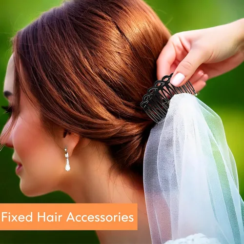 Miniatura 5 de COMNICO Juego de 6 peines laterales franceses para mujer, juego de accesorios de peine de pelo de plástico, pinzas decorativas para el cabello