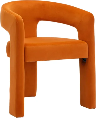BESTANO Sillas de comedor modernas tapizadas en terciopelo de vellón con respaldo abierto, lindas sillas laterales de barril, sillas de cocina,
