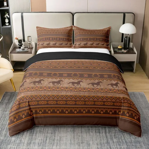 Miniatura 33 de Erosebridal Bohemian 100% Natural Cotton Duvet Cover Twin Country Southwestern Bedding Set Boho Aztec Arrows Diamond Comforter Cover Black Gray