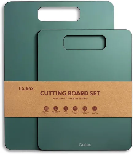 Miniatura 8 de Tablas de Cortar para Cocina [Juego de 2], Tabla de Cortar Compuesta de Fibra de Madera, Apta para Lavavajillas, Tabla de Cortar Antideslizante No