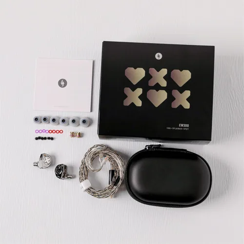 Miniatura 6 de Linsoul SIMGOT EW300 1DD+1Planar+1PZT controlador híbrido intrauditivo, auriculares IEM con cable, auriculares para juegos con boquillas