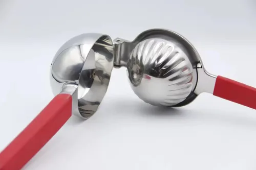 Miniatura 5 de Exprimidor de acero inoxidable - Prensa de jugo de cítricos de metal, prensa de jugo de fruta de lima con mango de silicona, exprimidor manual