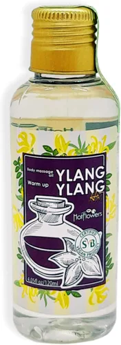 HOT FLOWERS Ylang-Ylang - Juego de aceites de masaje corporal para hidratar y nutrir la piel, mujeres y parejas, 4.5 onzas líquidas