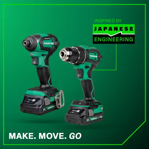 Miniatura 12 de Metabo HPT Kit combinado de taladro conductor inalámbrico sin escobillas multivoltios de 18 V y destornillador de impacto, kit de herramientas
