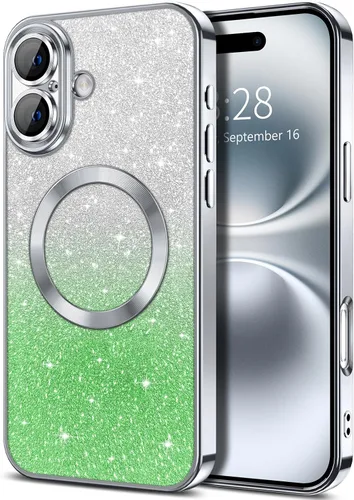 Miniatura 78 de Hython Funda para iPhone 13 Pro transparente con purpurina magnética [compatible con MagSafe] Protector completo de lente de cámara delgado