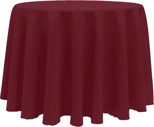 Miniatura 12 de ULTIMATE TEXTILE Mantel redondo de lino de poliéster de 120 pulgadas, color rosa neón