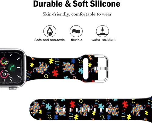Miniatura 3 de Soft Silicone Bands Compatible with Apple Watch Band 38mm 40mm 41mm 42mm 44mm 45mm 46mm 49mm,Sport Wristband Strap for iWatch Ultra 2 Series 10 9 8