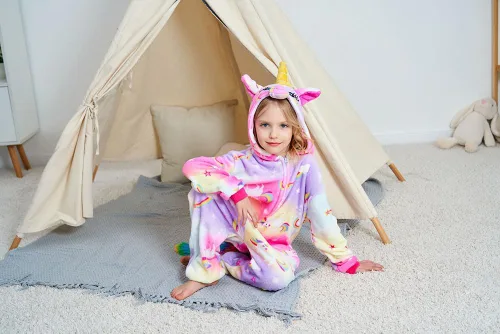 Miniatura 12 de Pijama de unicornio unisex para niños, enteritos para disfraz, Halloween