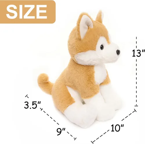 Miniatura 8 de WEIGEDU Juguete de peluche japonés Akita Shiba, lindo, suave y tierno, para todas las edades, 13 pulgadas